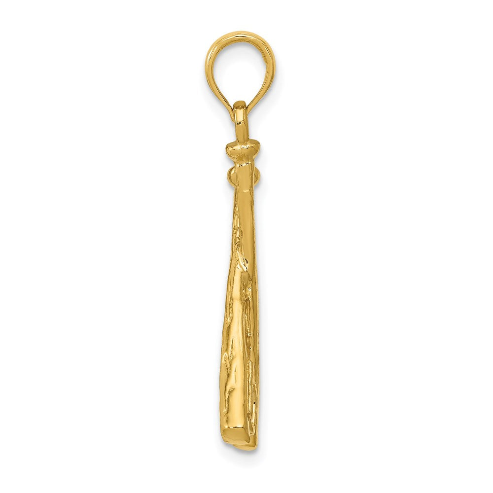 Charlie & Co Jewelry | 14k Polished Open-backed Bats And Baseball Pendant - Model C2662