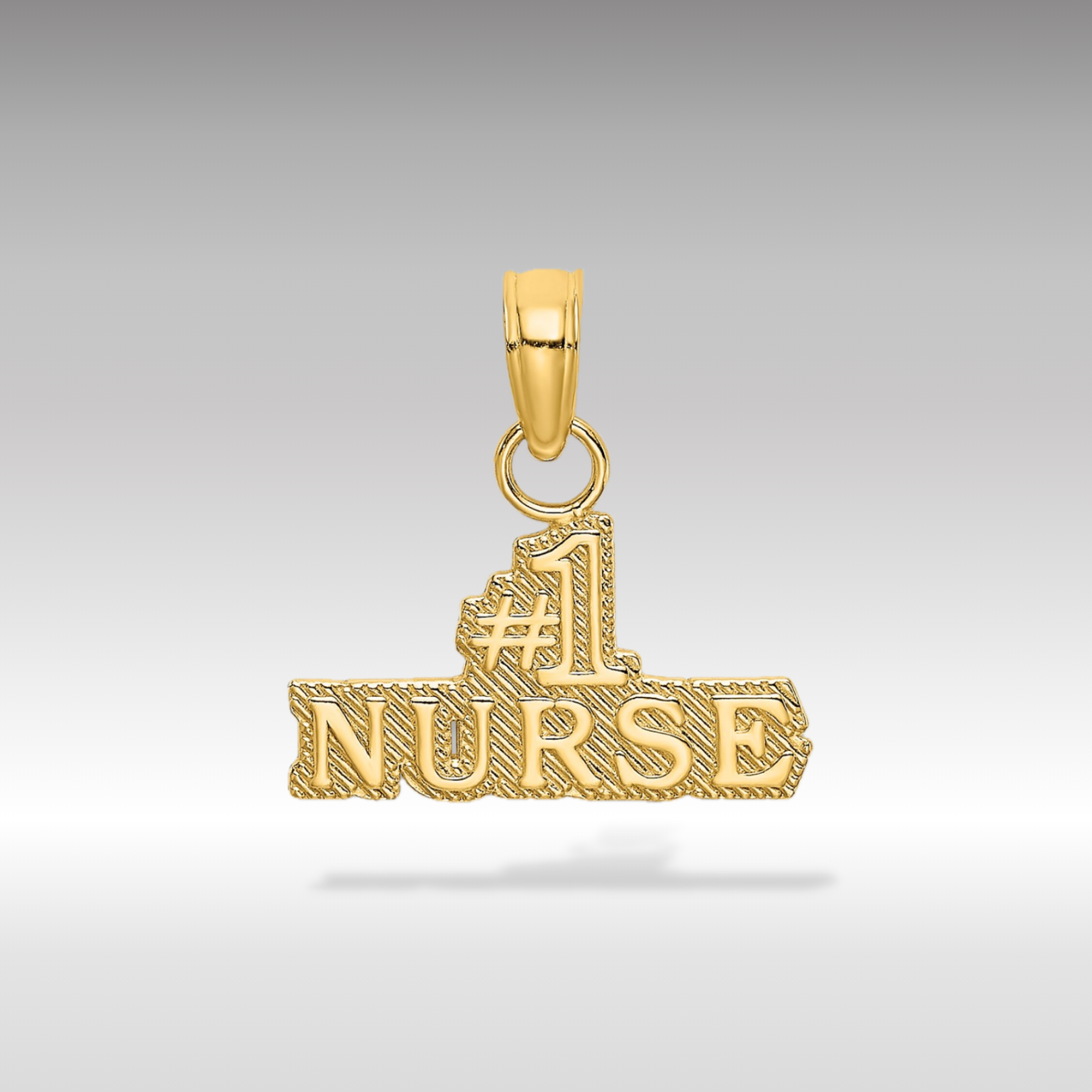 14K Gold '#1 Nurse' Charm Pendant - Charlie & Co. Jewelry