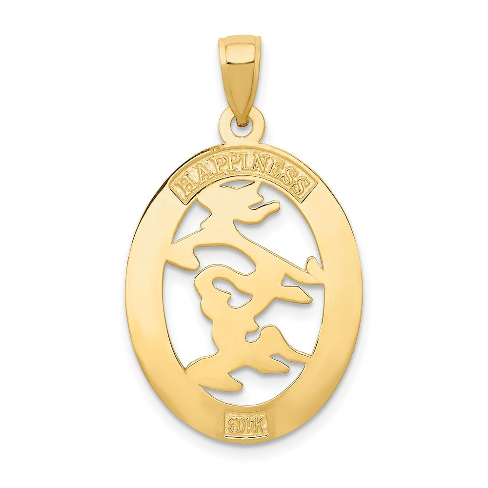 14K Gold Chinese Happiness Symbol Pendant Necklace - Charlie & Co. Jewelry