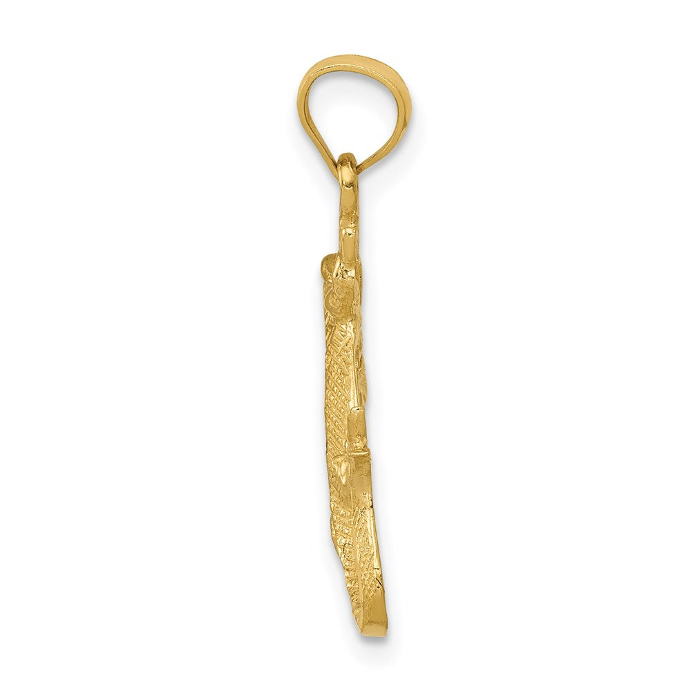 14k Gold Diamond-Cut Lizard Pendant - Charlie & Co. Jewelry