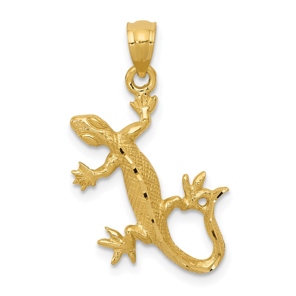 14k Gold Diamond-Cut Lizard Pendant - Charlie & Co. Jewelry