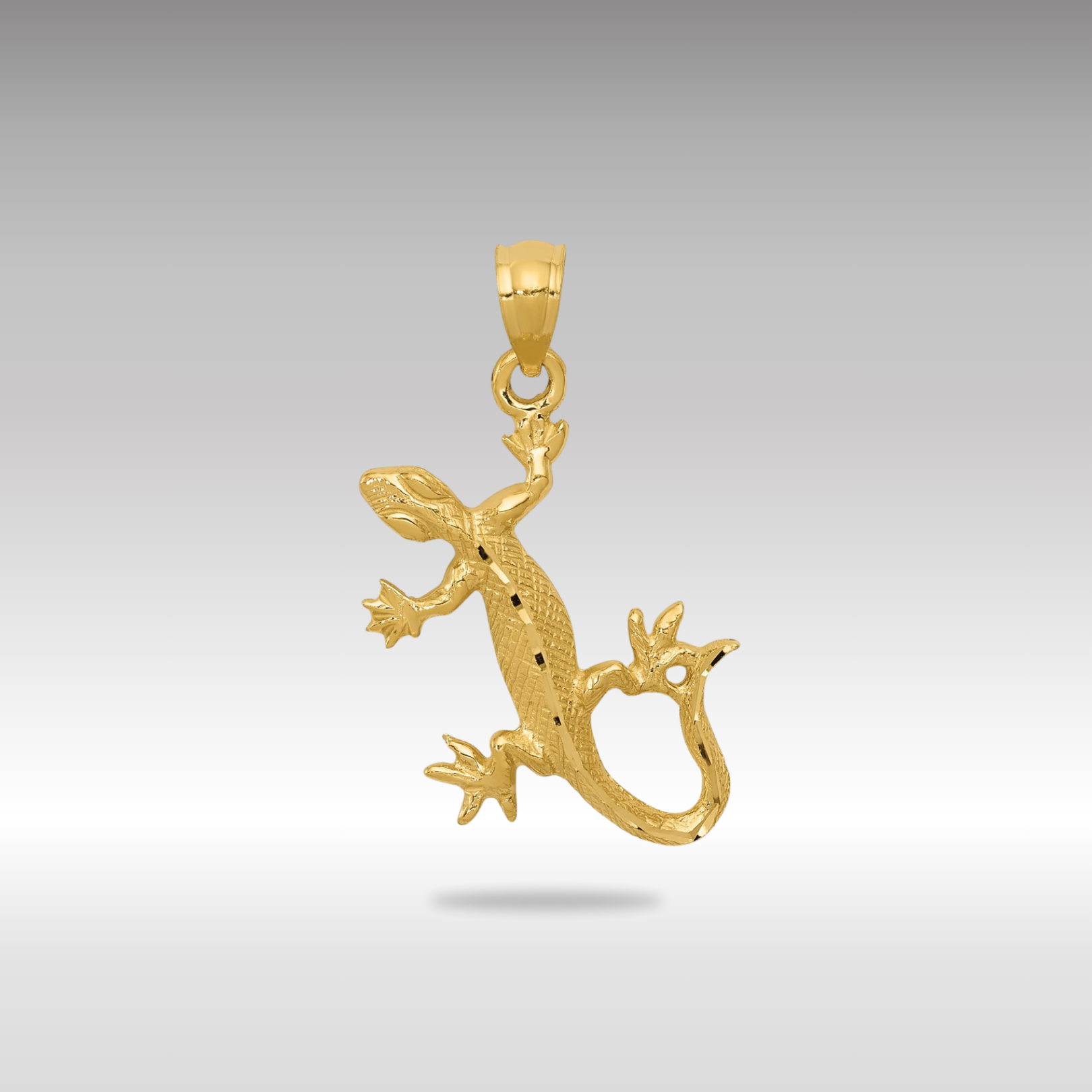 Gold Diamond-Cut Lizard Pendant - Charlie & Co. Jewelry