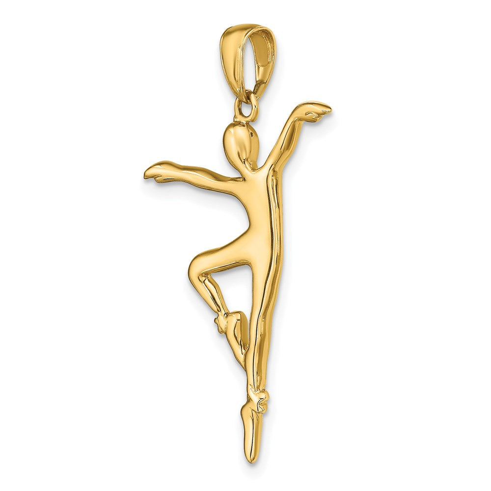 14K Gold Ballet Dancer Necklace Pendant - Charlie & Co. Jewelry