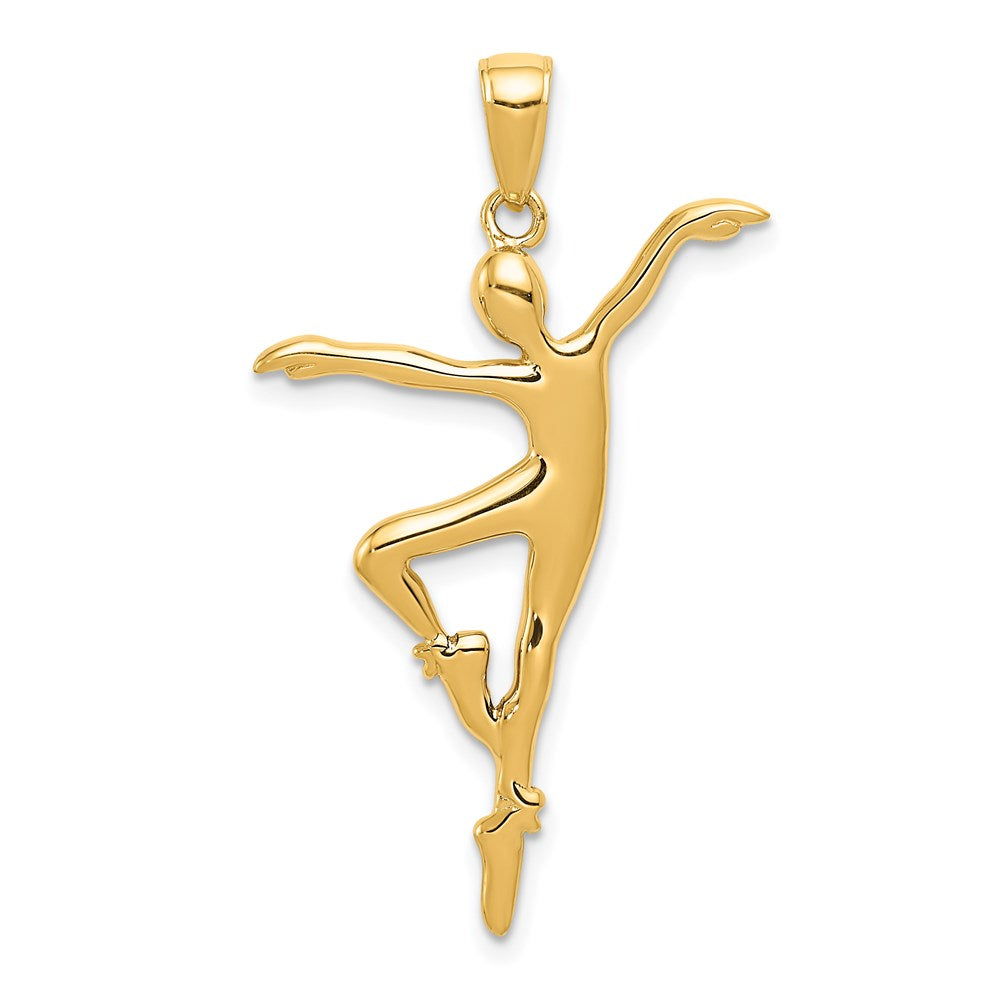 14K Gold Ballet Dancer Necklace Pendant - Charlie & Co. Jewelry
