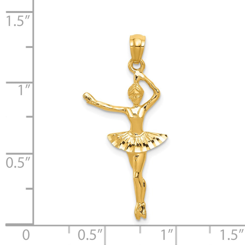 14K Gold Ballerina Necklace Pendant - Charlie & Co. Jewelry