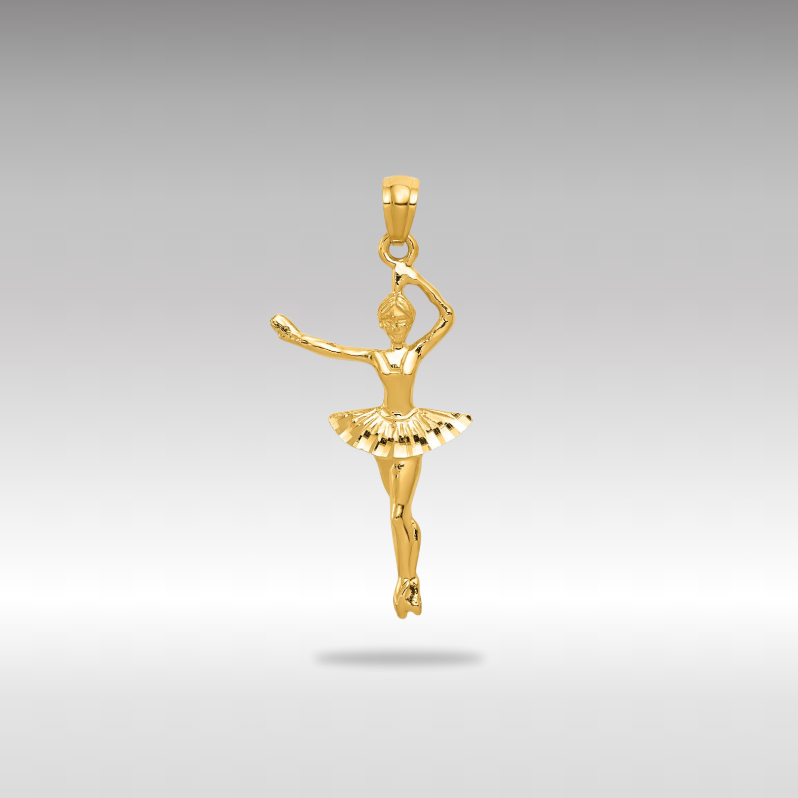 Gold Ballerina Necklace Pendant Model-C3127 - Charlie & Co. Jewelry