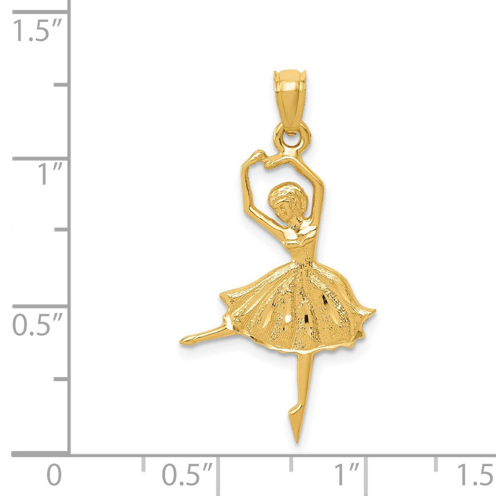 14K Gold Dancing Ballerina Necklace Pendant - Charlie & Co. Jewelry