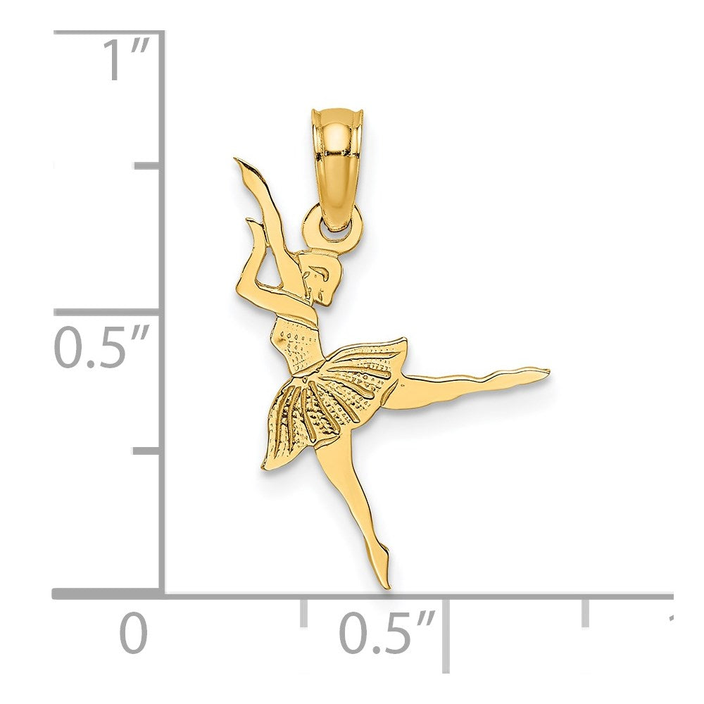 14K Gold Ballerina Necklace Pendant - Charlie & Co. Jewelry