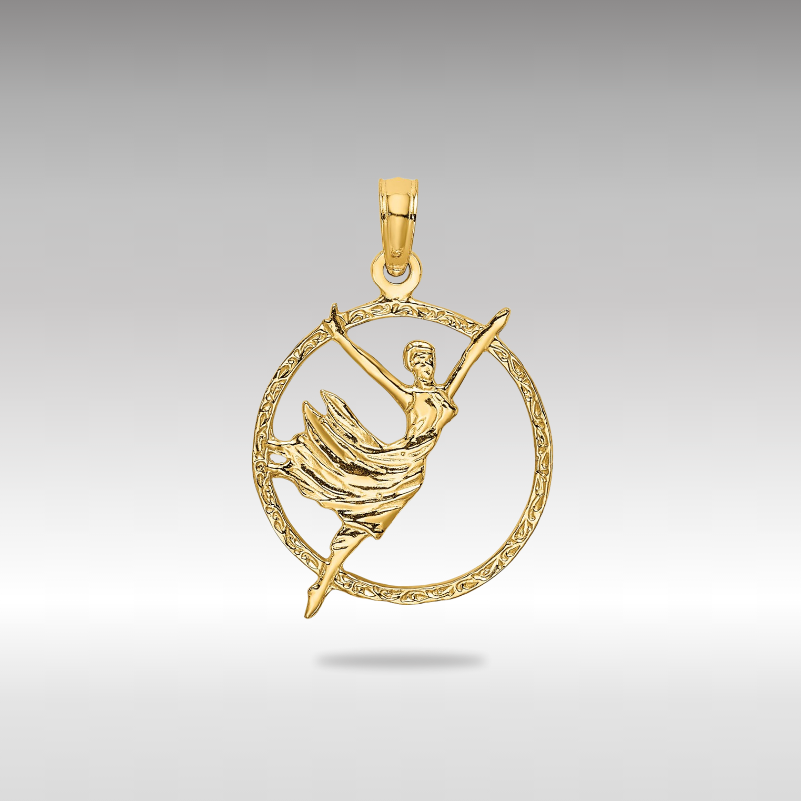Gold Dancer in Circle Charm Necklace - Charlie & Co. Jewelry
