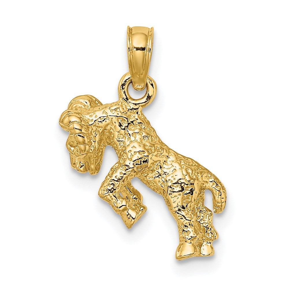 Gold 3-D Aries Ram Small Zodiac Charm Necklace Model-C3143 - Charlie & Co. Jewelry