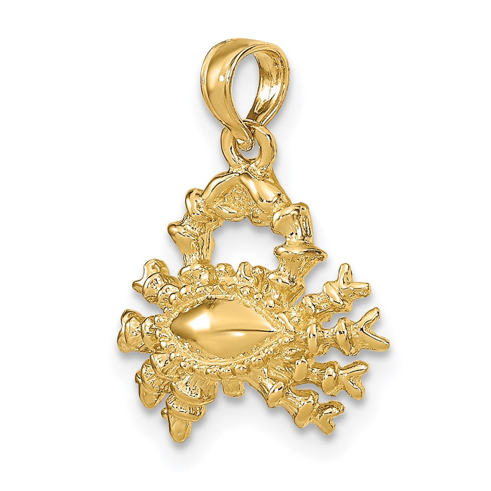 Gold 3-D Cancer Small Zodiac Charm Model-C3146 - Charlie & Co. Jewelry
