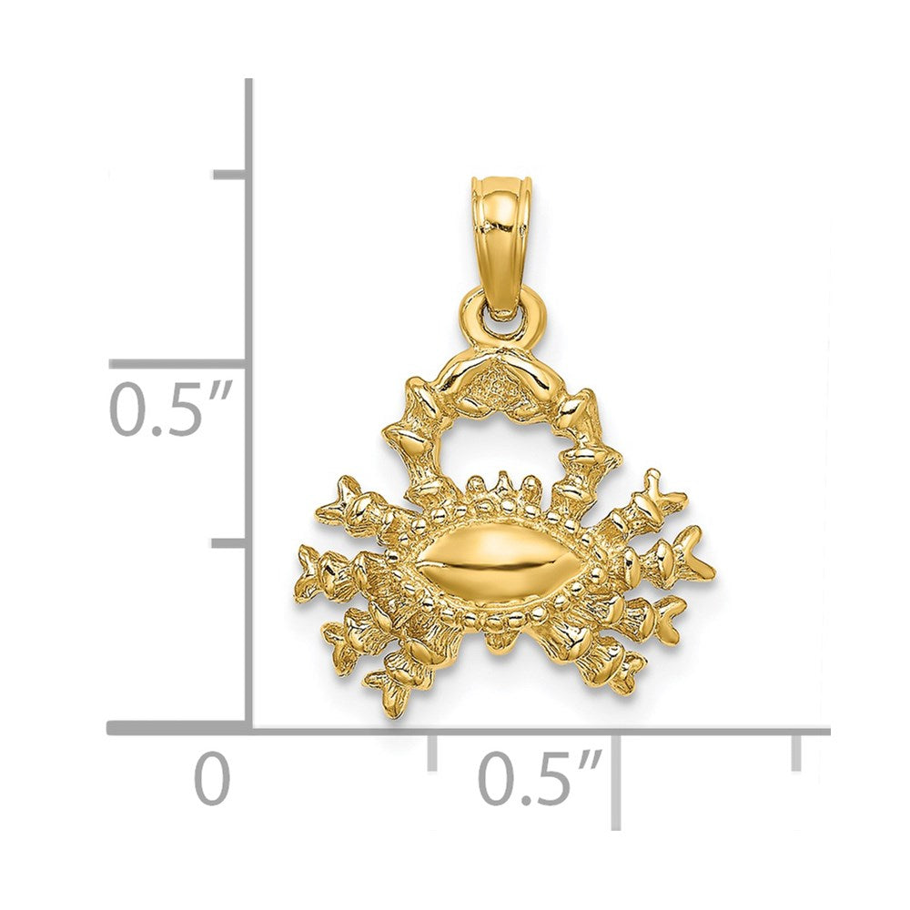 Gold 3-D Cancer Small Zodiac Charm Model-C3146 - Charlie & Co. Jewelry