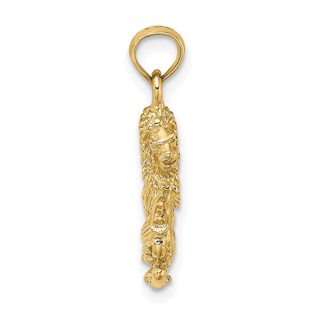 Gold 3-D Leo Lion Small Zodiac Charm Model-C3147 - Charlie & Co. Jewelry