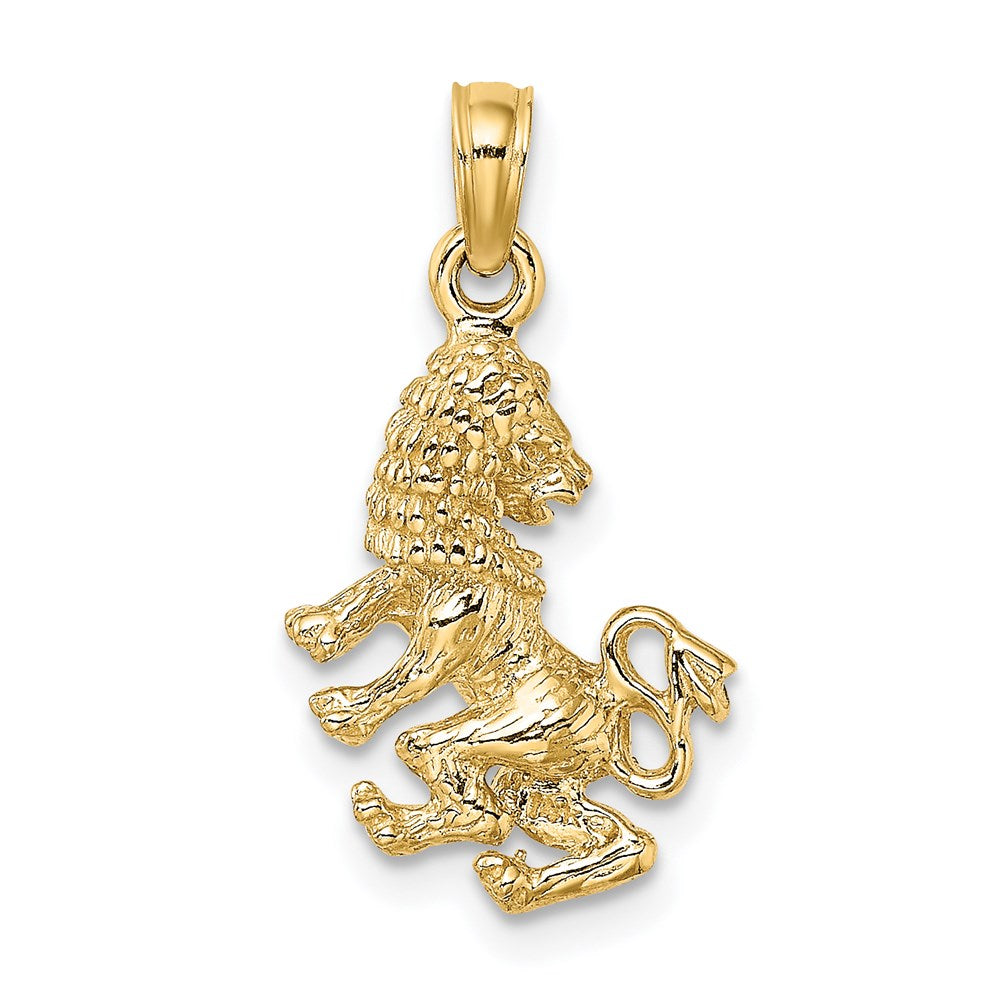 Gold 3-D Leo Lion Small Zodiac Charm Model-C3147 - Charlie & Co. Jewelry
