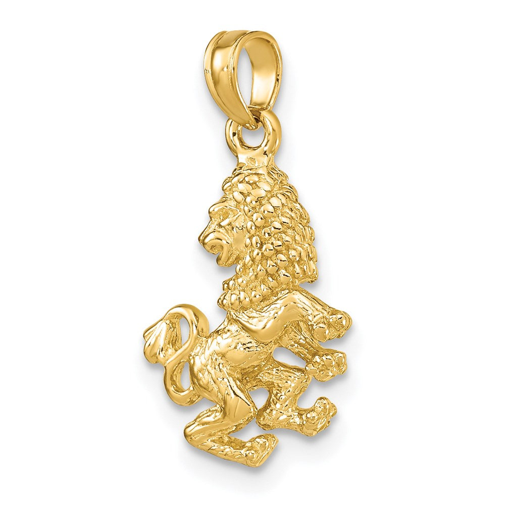 Gold 3-D Leo Lion Small Zodiac Charm Model-C3147 - Charlie & Co. Jewelry