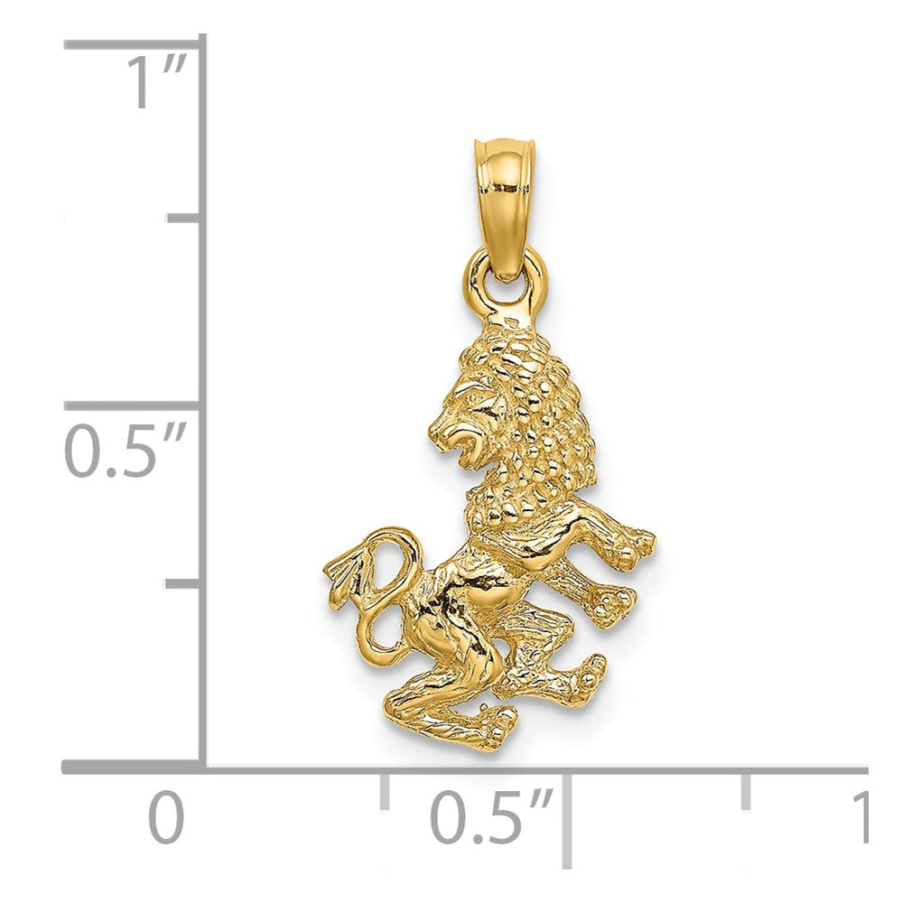 Gold 3-D Leo Lion Small Zodiac Charm Model-C3147 - Charlie & Co. Jewelry
