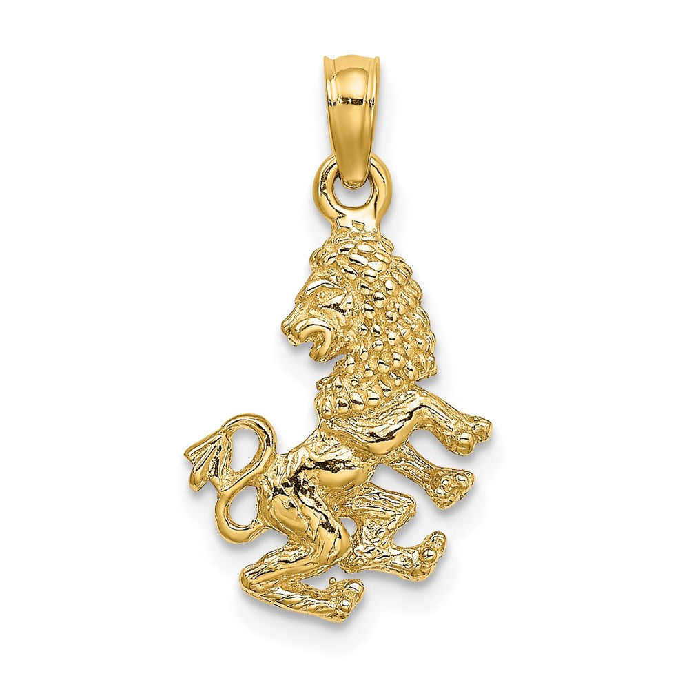 Gold 3-D Leo Lion Small Zodiac Charm Model-C3147 - Charlie & Co. Jewelry
