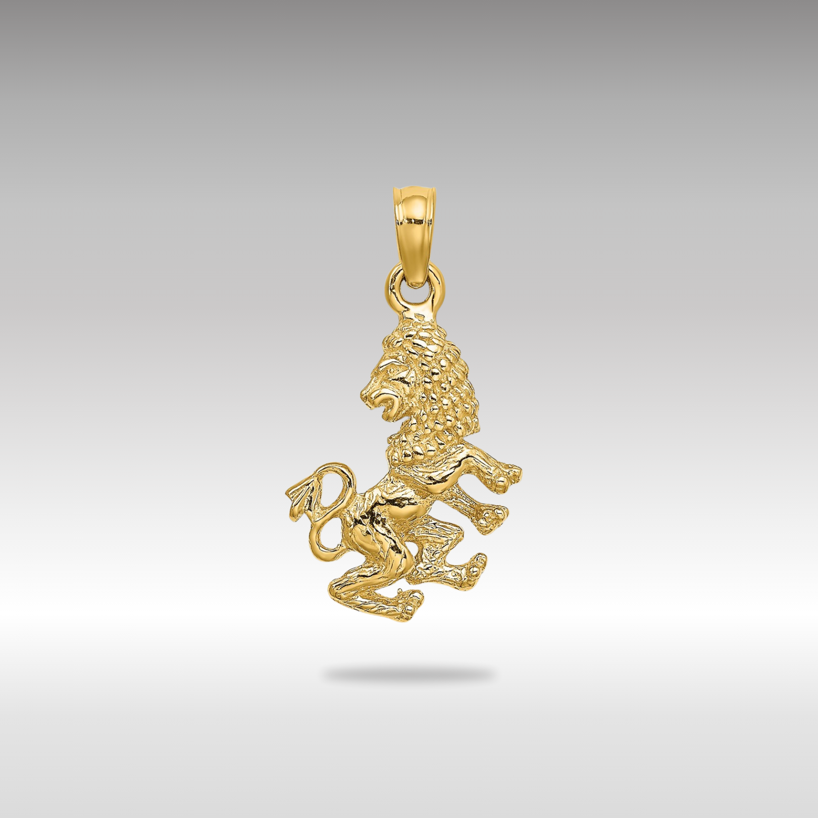 Gold 3-D Leo Lion Small Zodiac Charm Model-C3147 - Charlie & Co. Jewelry