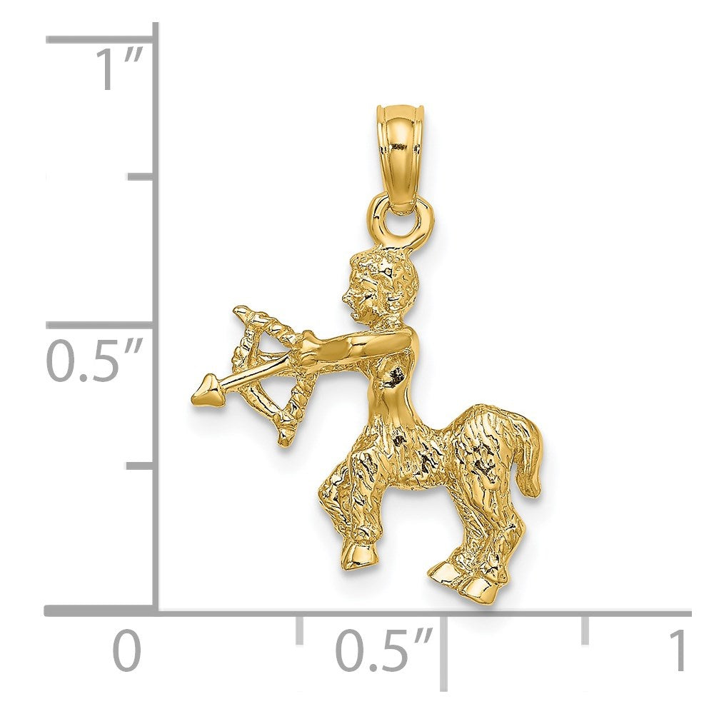 Gold 3-D Sagittarius Small Zodiac Charm Model-C3151 - Charlie & Co. Jewelry