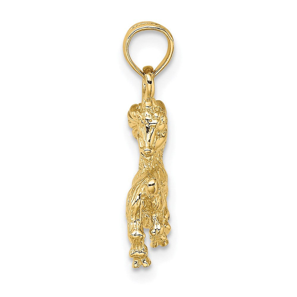 Gold 3-D Capricorn Sea Goat Small Zodiac Charm Necklace Model-C3152 - Charlie & Co. Jewelry