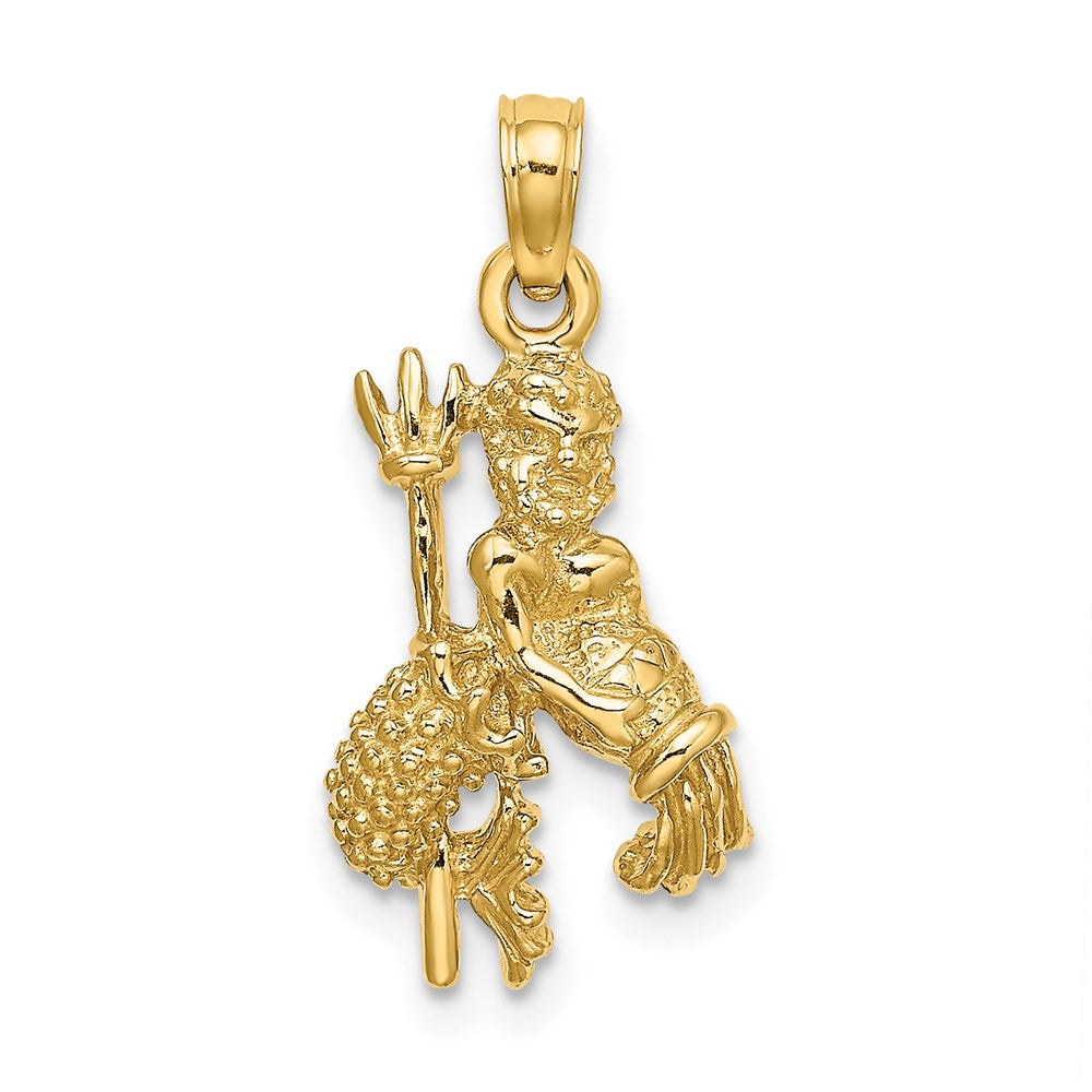 14k 3-D Aquarius Zodiac Water Bearer Charm Necklace Model-C3153 - Charlie & Co. Jewelry