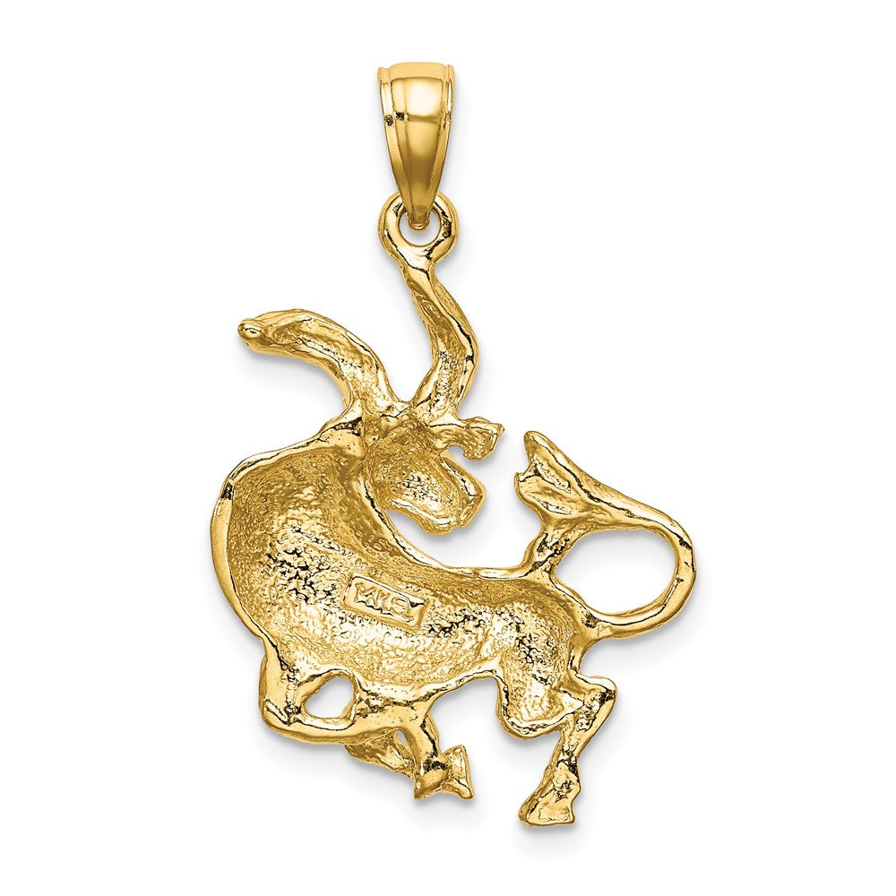 Gold Large Taurus Bull Zodiac Charm Necklace Model-C3168 - Charlie & Co. Jewelry