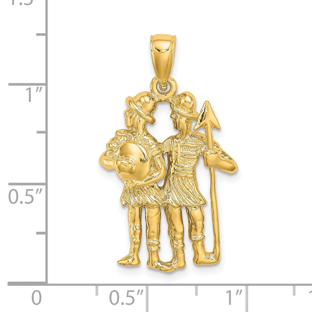 Gold Large Gemini Zodiac Charm Model-C3169 - Charlie & Co. Jewelry