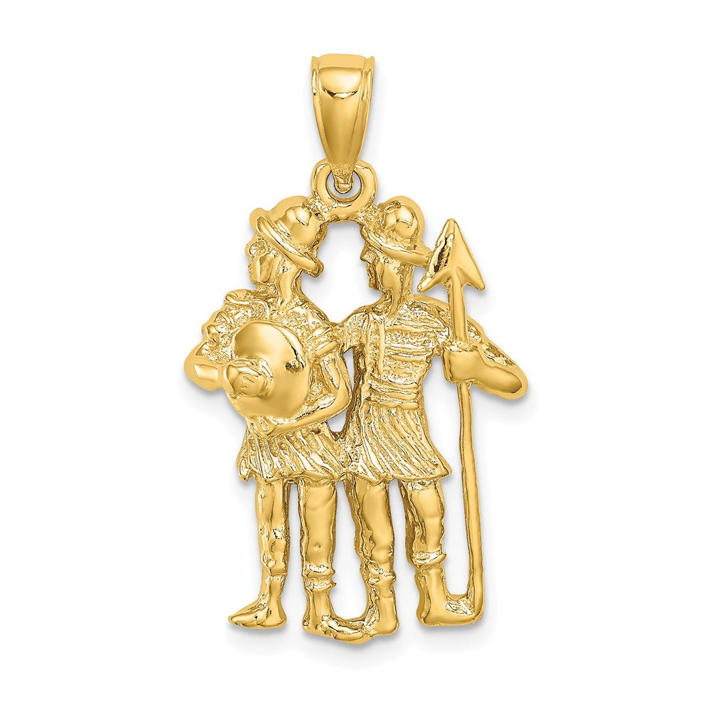 Gold Large Gemini Zodiac Charm Model-C3169 - Charlie & Co. Jewelry