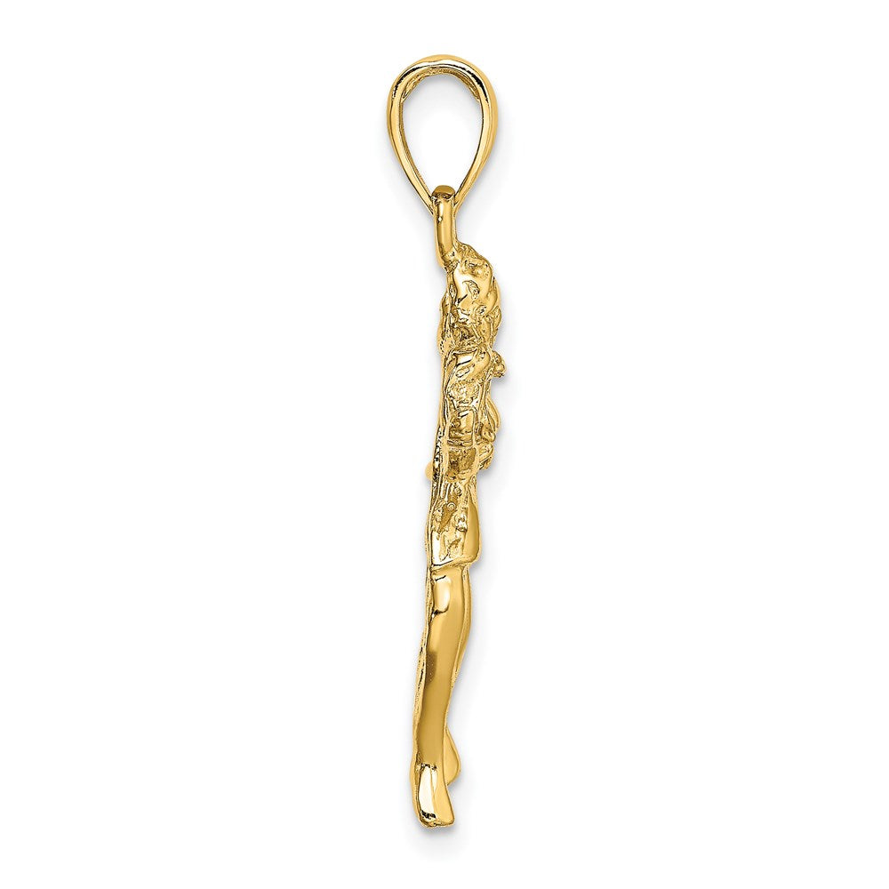 Gold Large Virgo Maiden Large Zodiac Charm Necklace Model-C3172 - Charlie & Co. Jewelry