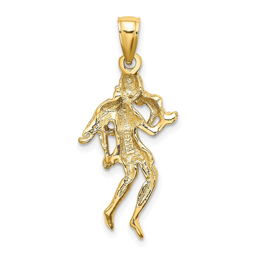 Gold Large Virgo Maiden Large Zodiac Charm Necklace Model-C3172 - Charlie & Co. Jewelry