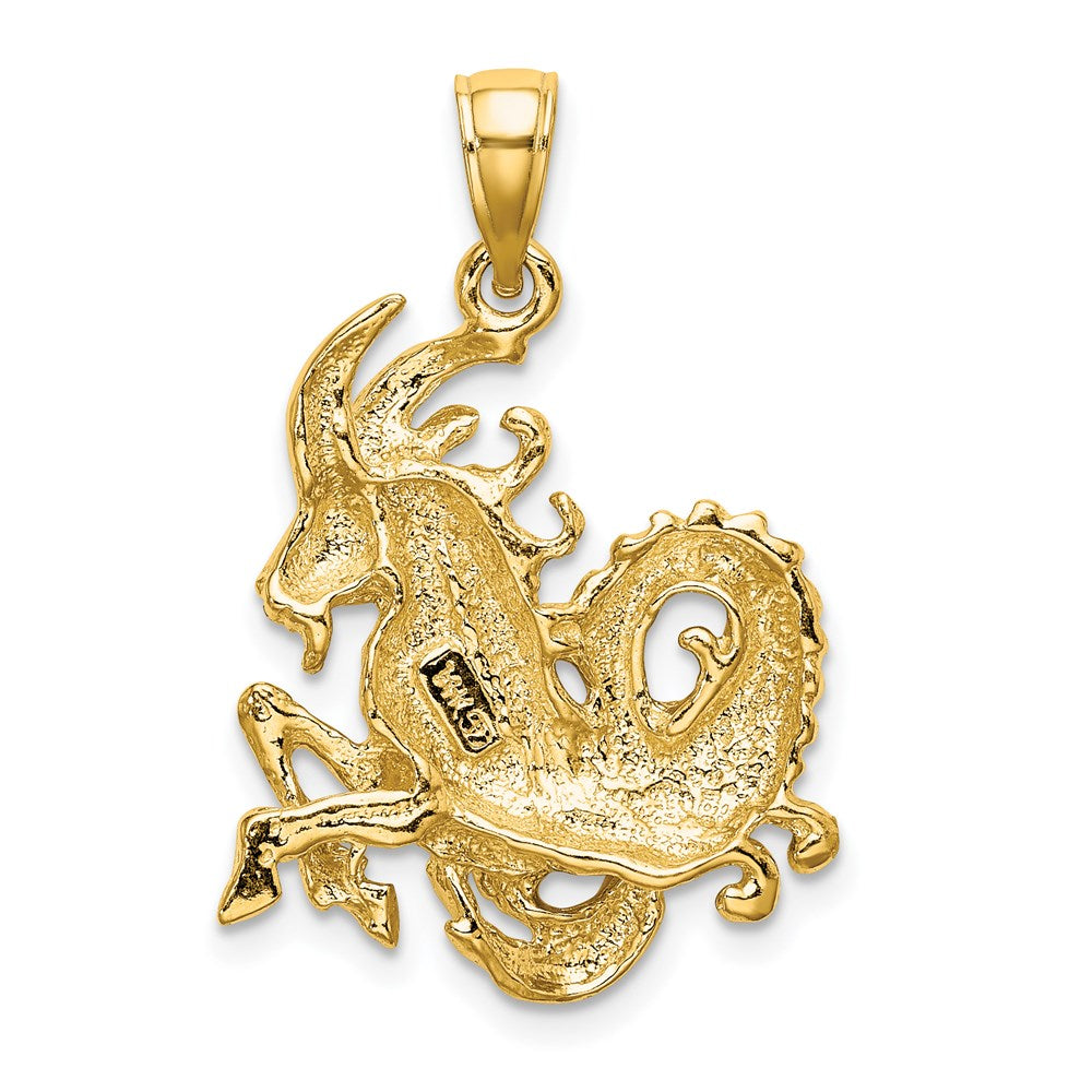 Gold Large Capricorn Zodiac Charm Model-C3176 - Charlie & Co. Jewelry