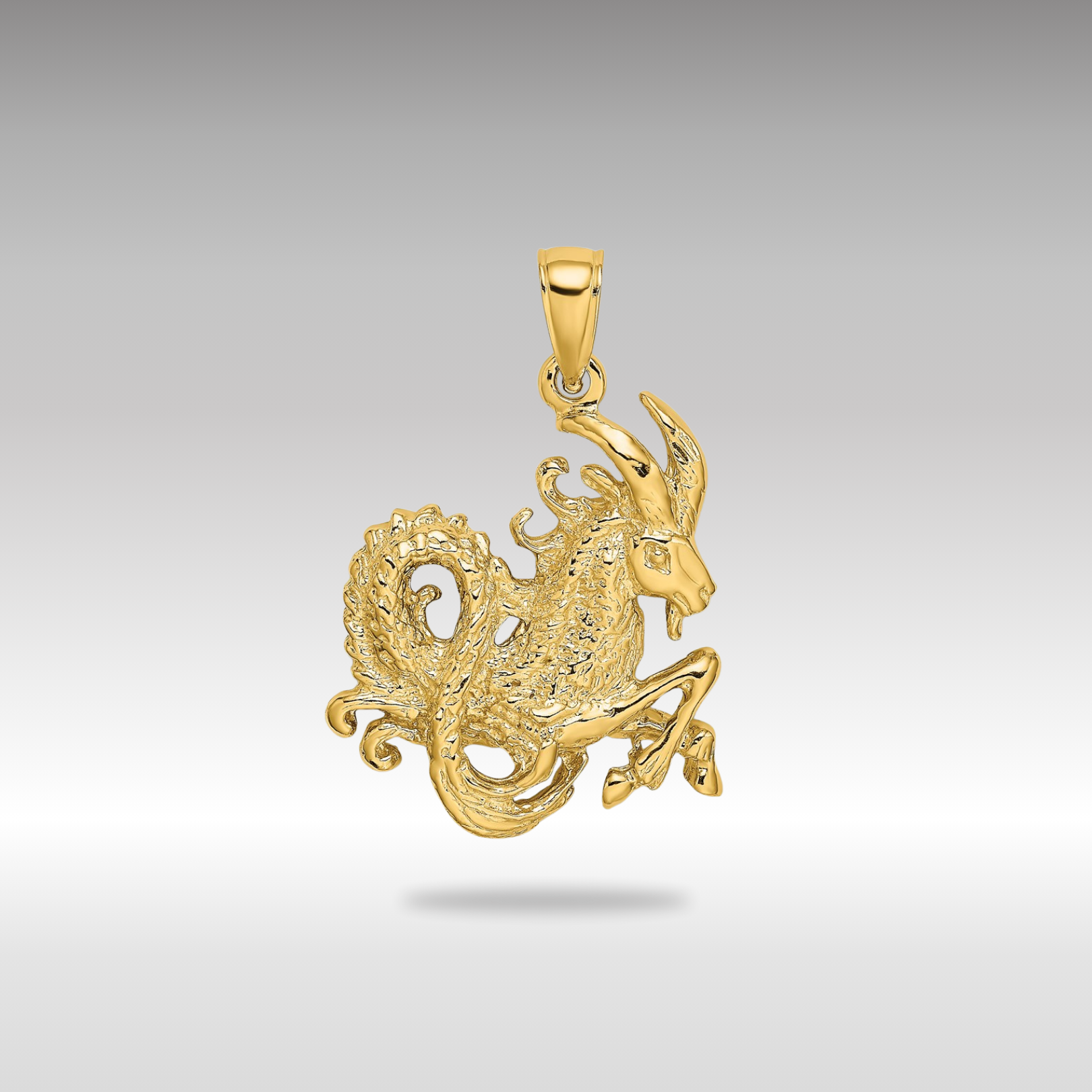 Gold Large Capricorn Zodiac Charm Model-C3176 - Charlie & Co. Jewelry
