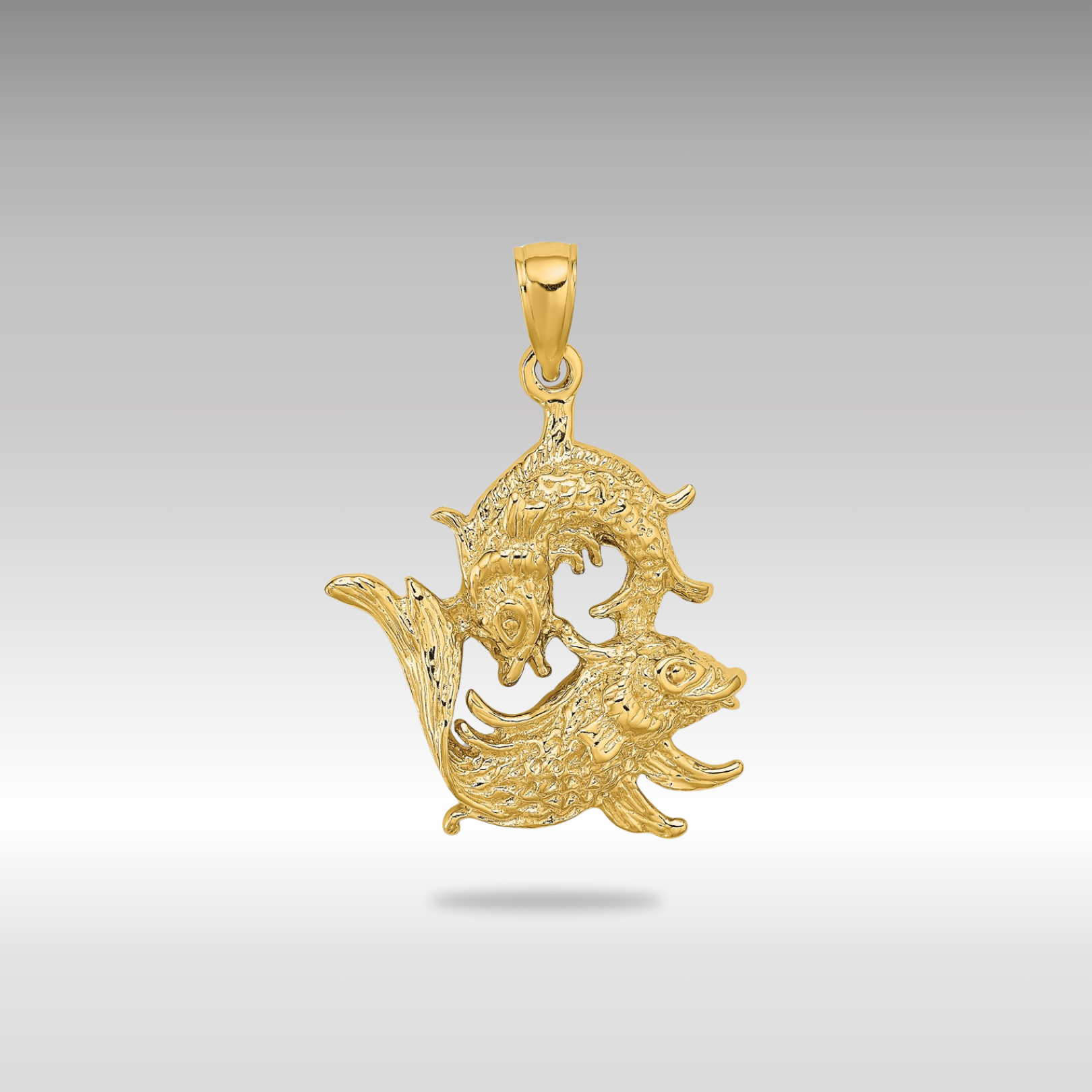 Gold Large Pisces Zodiac Charm Model-C3178 - Charlie & Co. Jewelry