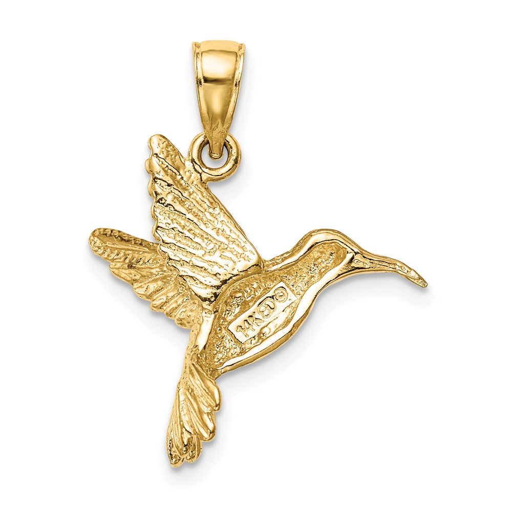 Gold Hummingbird Pendant Necklace Model-C3476 - Charlie & Co. Jewelry
