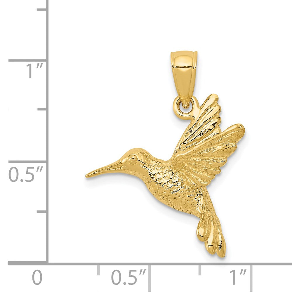 Gold Hummingbird Pendant Necklace Model-C3476 - Charlie & Co. Jewelry