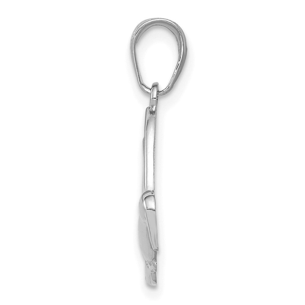 White Gold Polished Hummingbird in Flight Pendant - Model C3477W - Charlie & Co. Jewelry