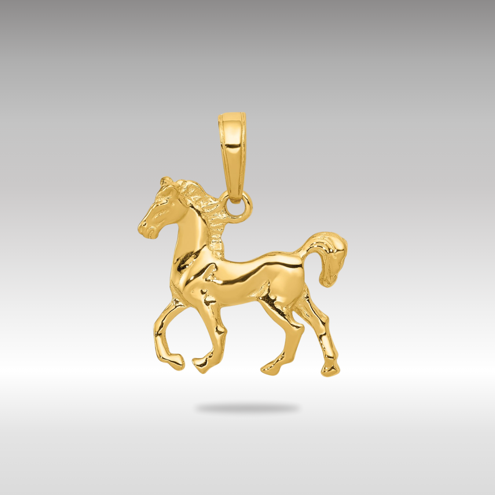 Gold Standing Horse Necklace Pendant - Charlie & Co. Jewelry