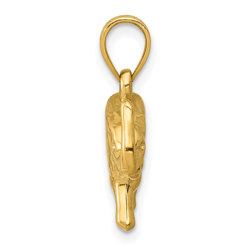14K Gold 3D Elephant Necklace Pendant - Charlie & Co. Jewelry