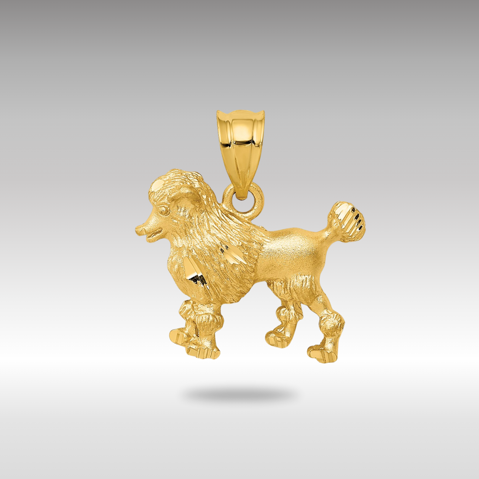 Gold Poodle Dog Charm Necklace - Model C36 - Charlie & Co. Jewelry