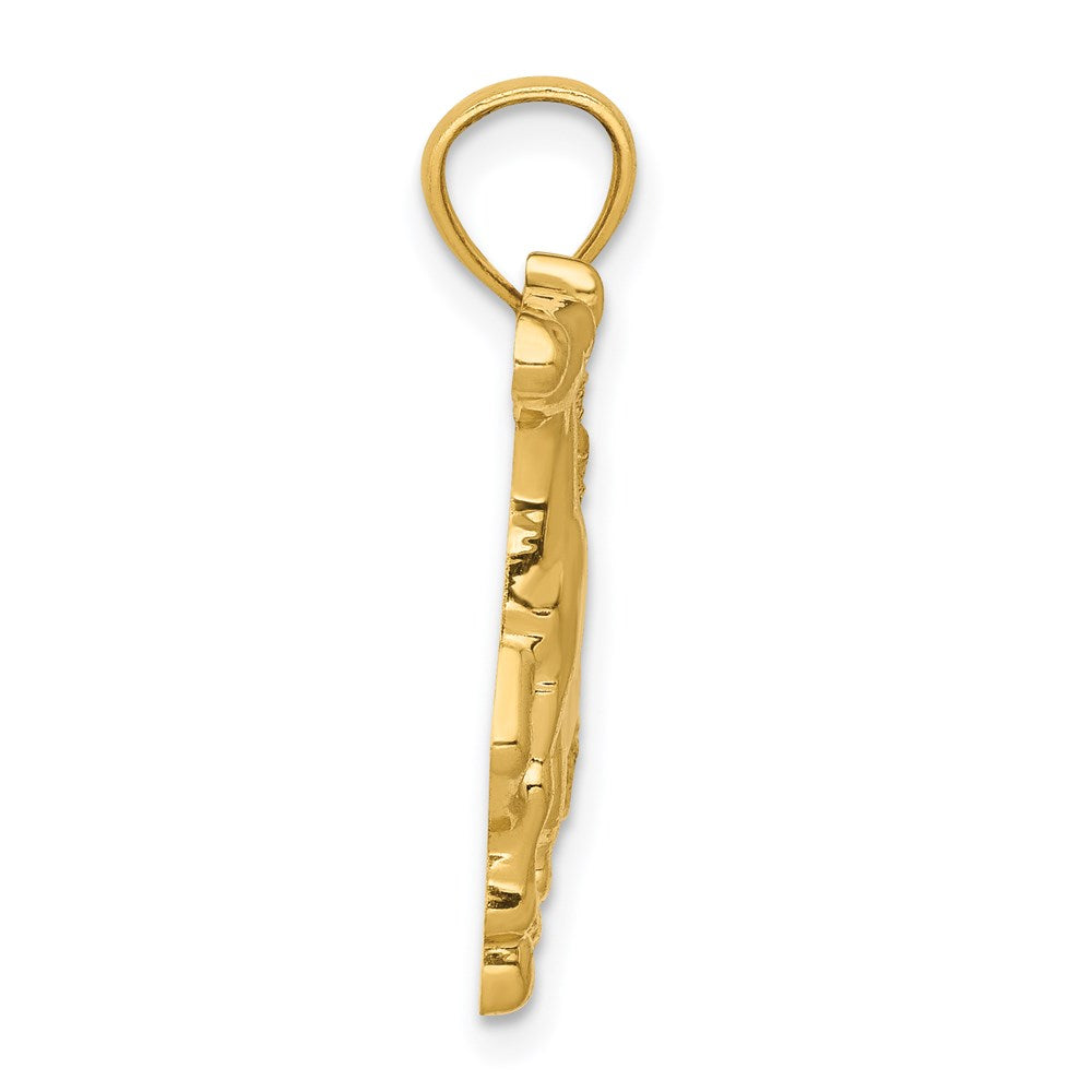 14K Gold Medium Polished Horse Necklace Pendant - Charlie & Co. Jewelry