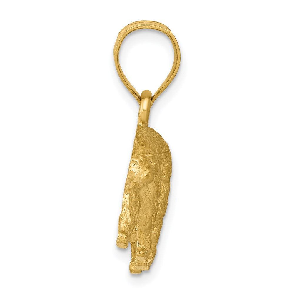 14k Gold Diamond-cut Bear Necklace Pendant - Charlie & Co. Jewelry