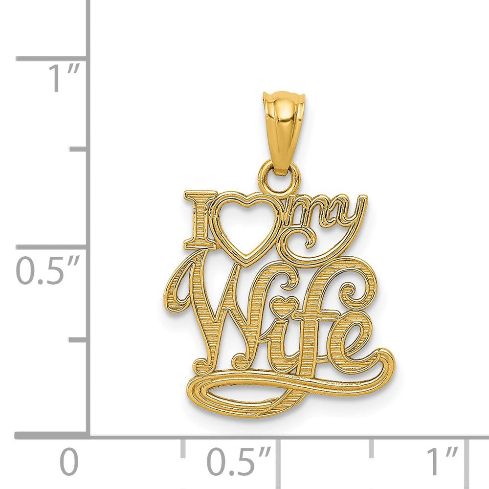 Gold I LOVE MY WIFE Pendant Necklace - Model C4167 - Charlie & Co. Jewelry