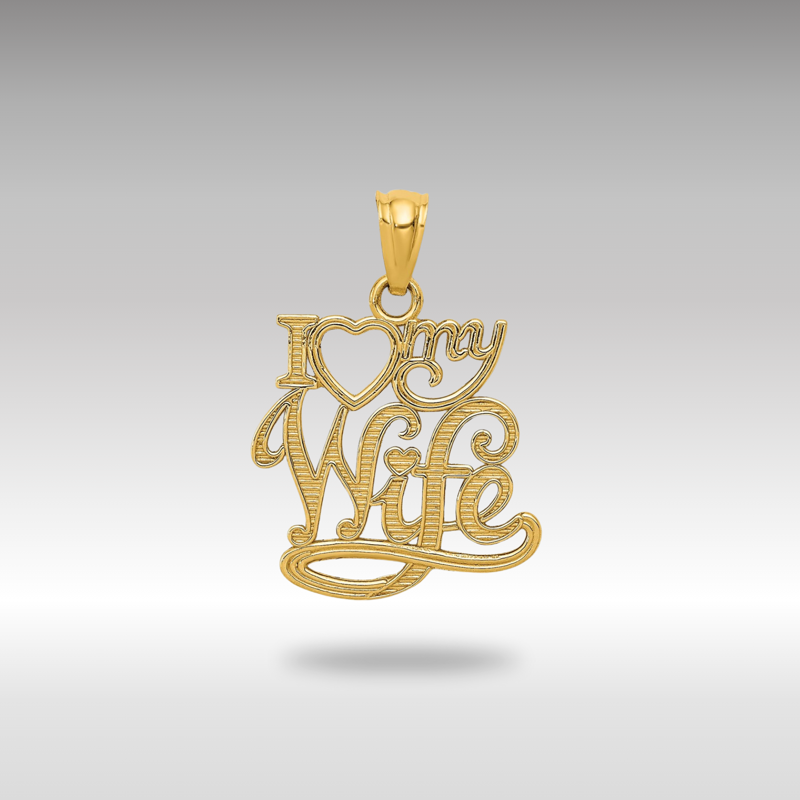 Gold I LOVE MY WIFE Pendant Necklace - Model C4167 - Charlie & Co. Jewelry