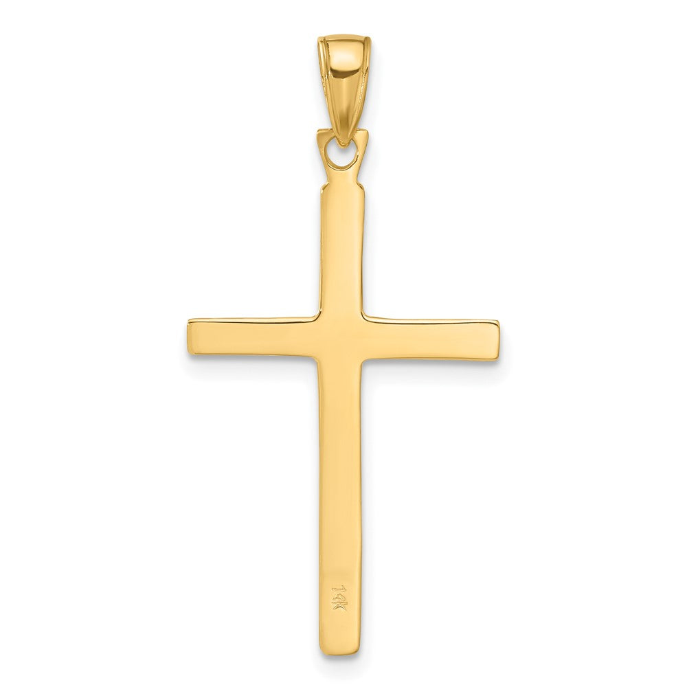 Charlie & Co Jewelry | 14k Satin Finish Accent Stick Cross Pendant - Model C4219