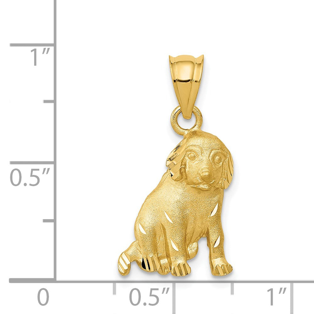 Gold Sitting Dog Charm Necklace - Model C43 - Charlie & Co. Jewelry