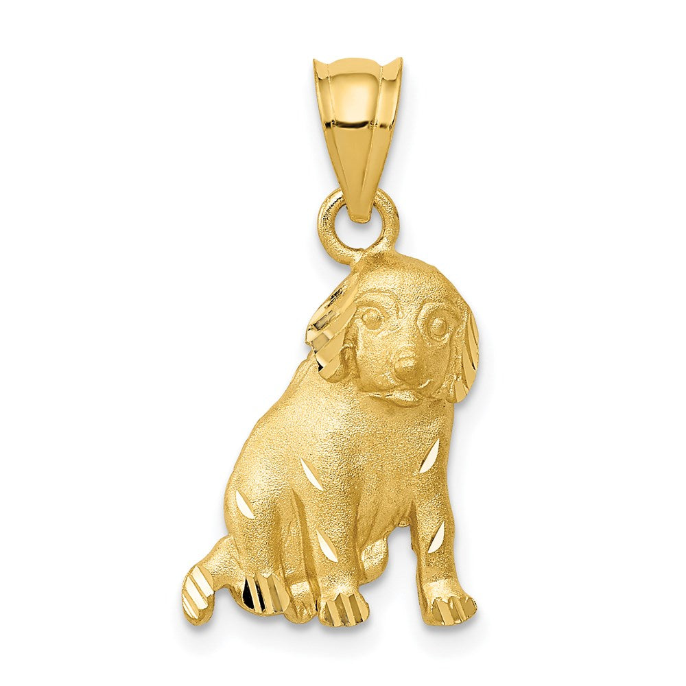 Gold Sitting Dog Charm Necklace - Model C43 - Charlie & Co. Jewelry