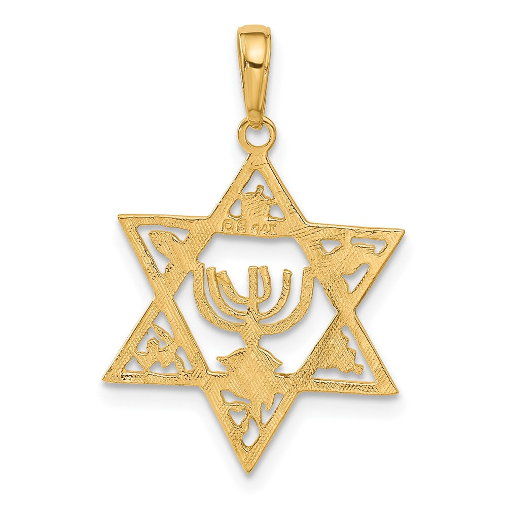 Charlie & Co Jewelry | 14k Star Of David W/menorah Pendant - Model C4452
