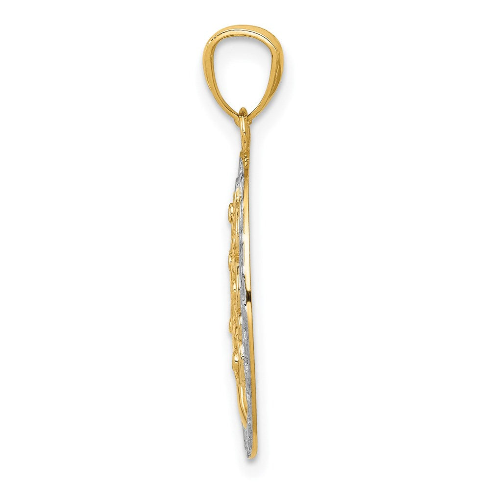 14K Yellow and White Gold Tree of Life Pendant Necklace - Charlie & Co. Jewelry