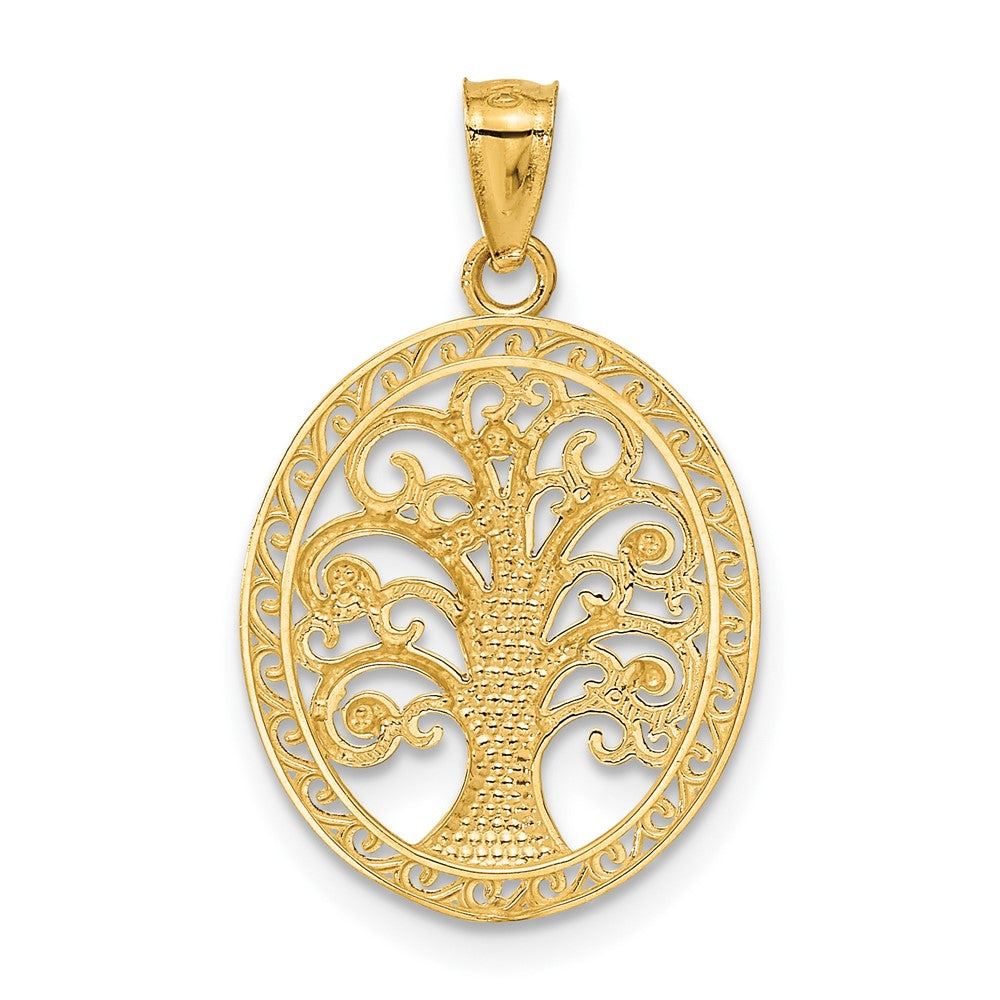 14K Yellow and White Gold Tree of Life Pendant Necklace - Charlie & Co. Jewelry