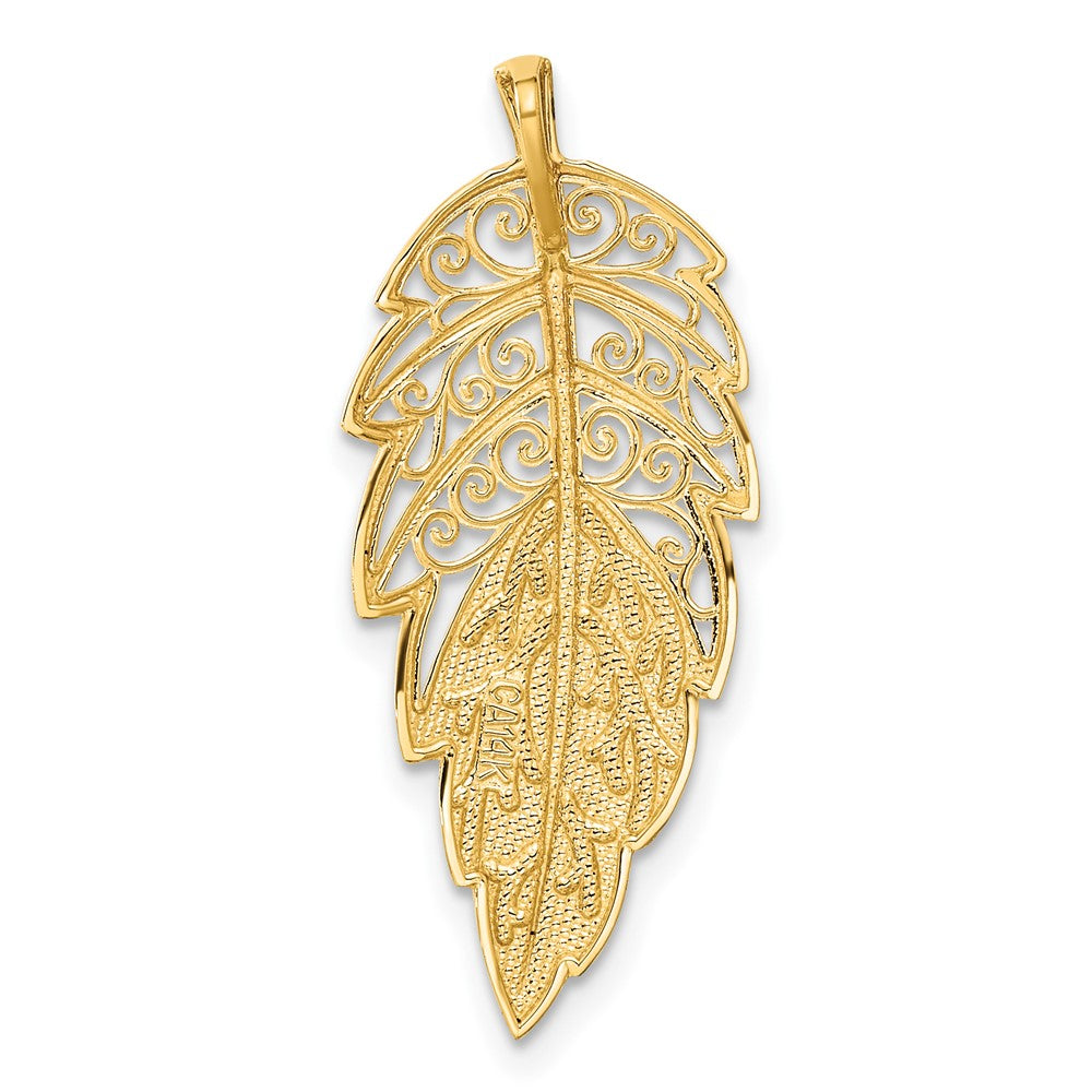 Charlie & Co Jewelry | 14k Yellow Gold Diamond Cut Leaf Chain Slide - Model C4494